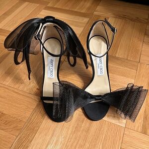 Jimmy Choo Aveline 100 Heels in Black/Black